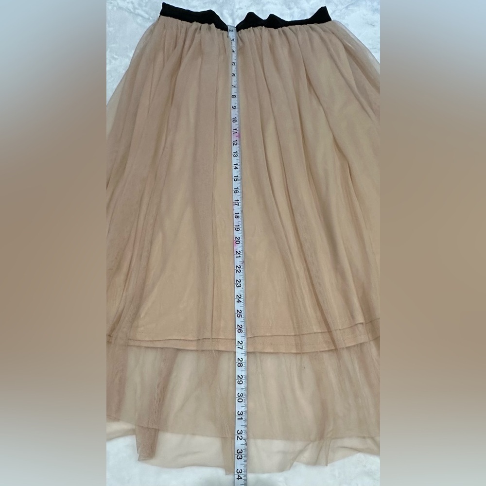 Fire Los Angeles Black Cream High-Low Midi Skirt Size M - Picture 4 of 10